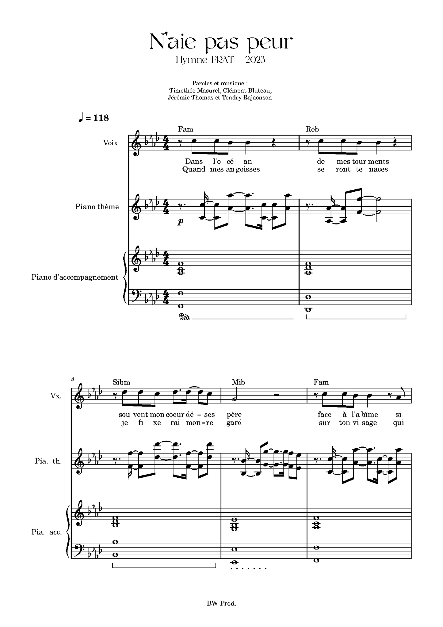 "N'aie pas peur" | Partitions PDF